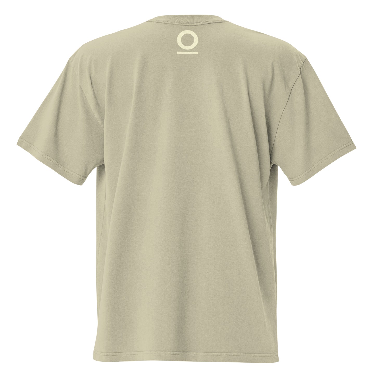 Reboot the System oversized faded graphic tee in faded eucalyptus, REBOOT THE SYSTEM cream glitch print from No 925