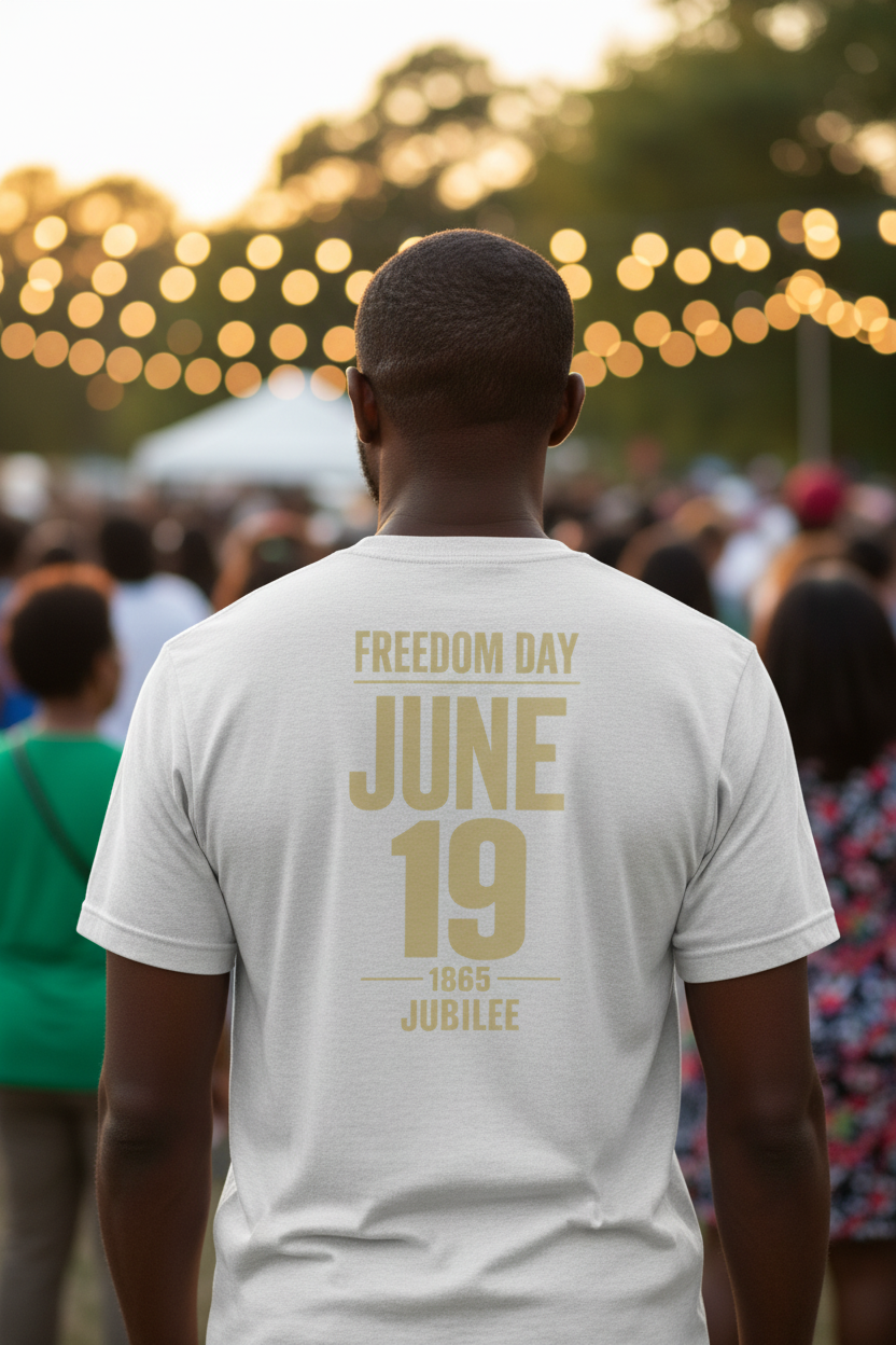 Juneteenth Freedom Day Gold Graphic Tee