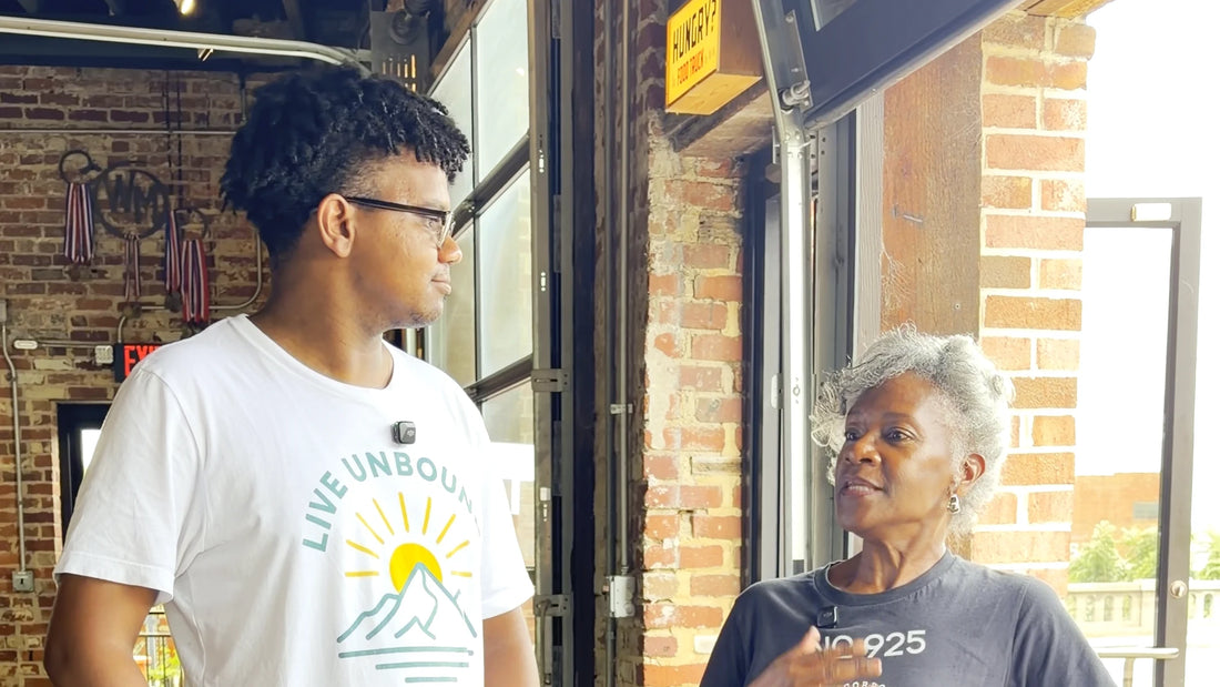 Jabari interviews Ms. Irma Taylor at Wise Man Brewing for the first Freedom Files conversation