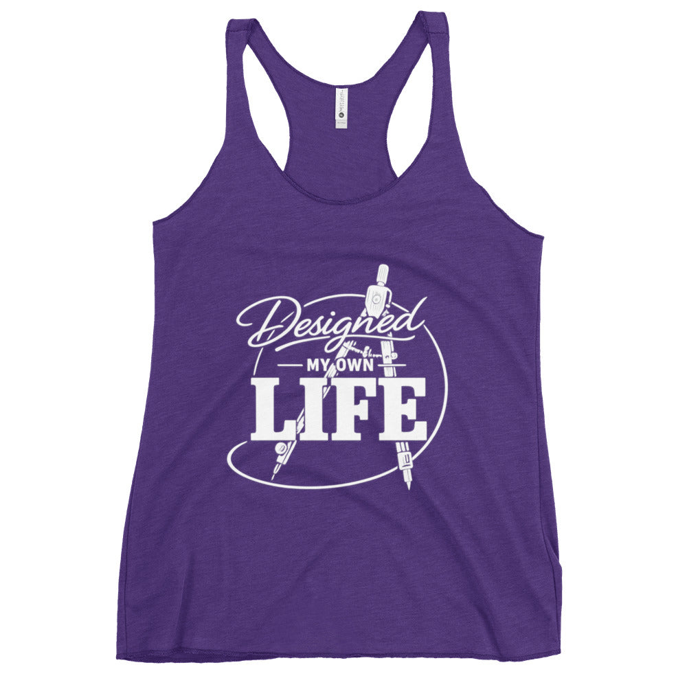 No 925 women's racerback tank top in purple, front view