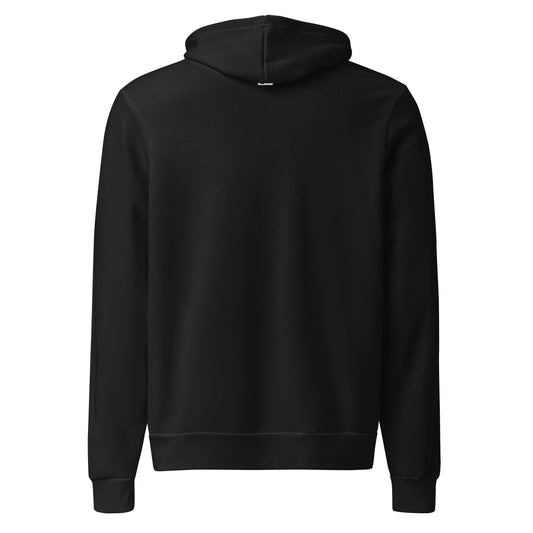 No North lightweight hoodie in black, back view showing small white No 925 baseline glyph centered below the collar.