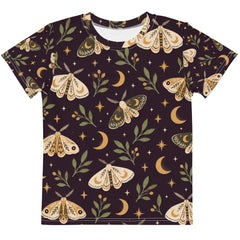 Moon Moth Parade Kids All-Over Print Cotton Tee