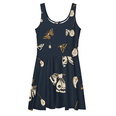 Moth Party All-Over Print Skater Dress