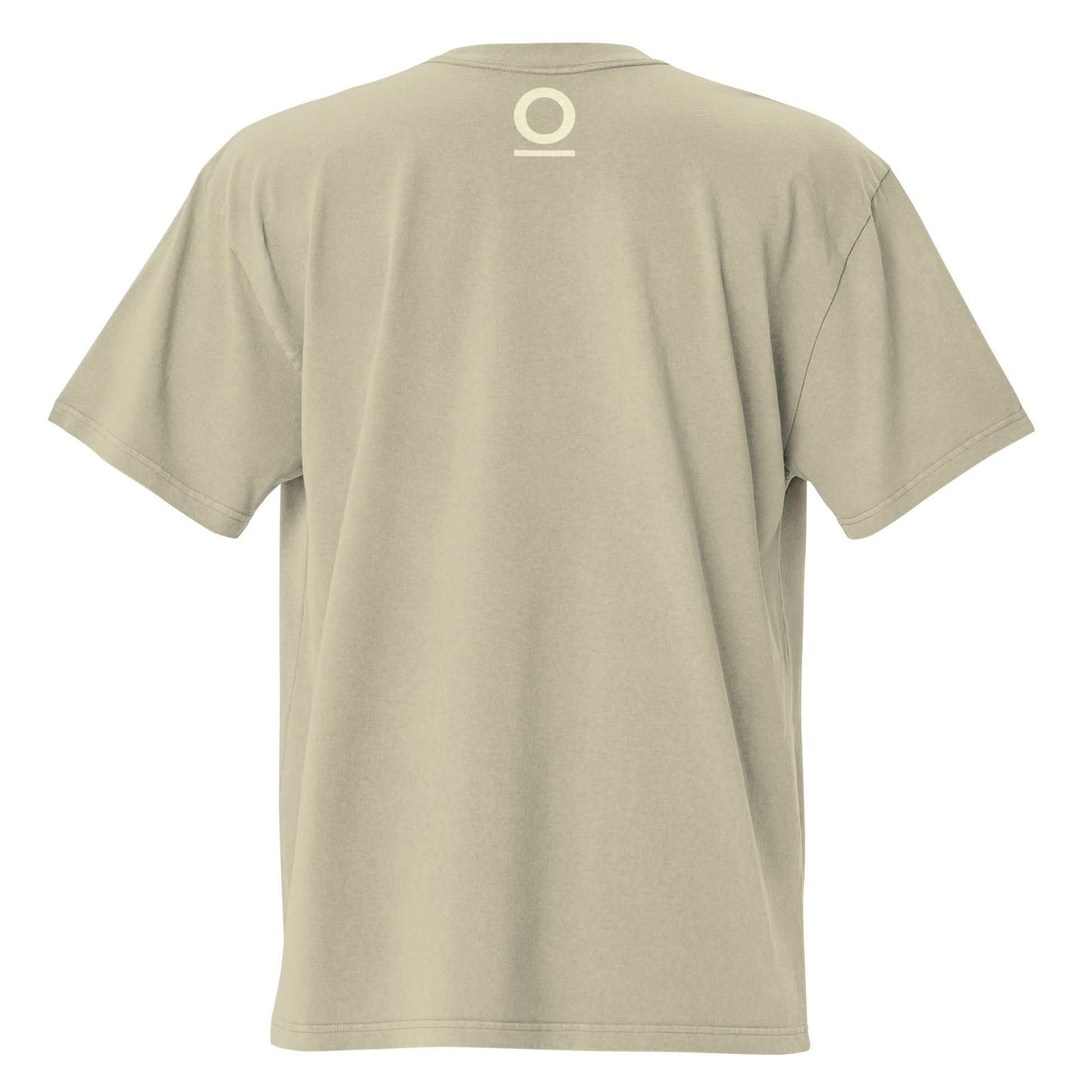 Reboot the System oversized faded graphic tee in faded eucalyptus, REBOOT THE SYSTEM cream glitch print from No 925