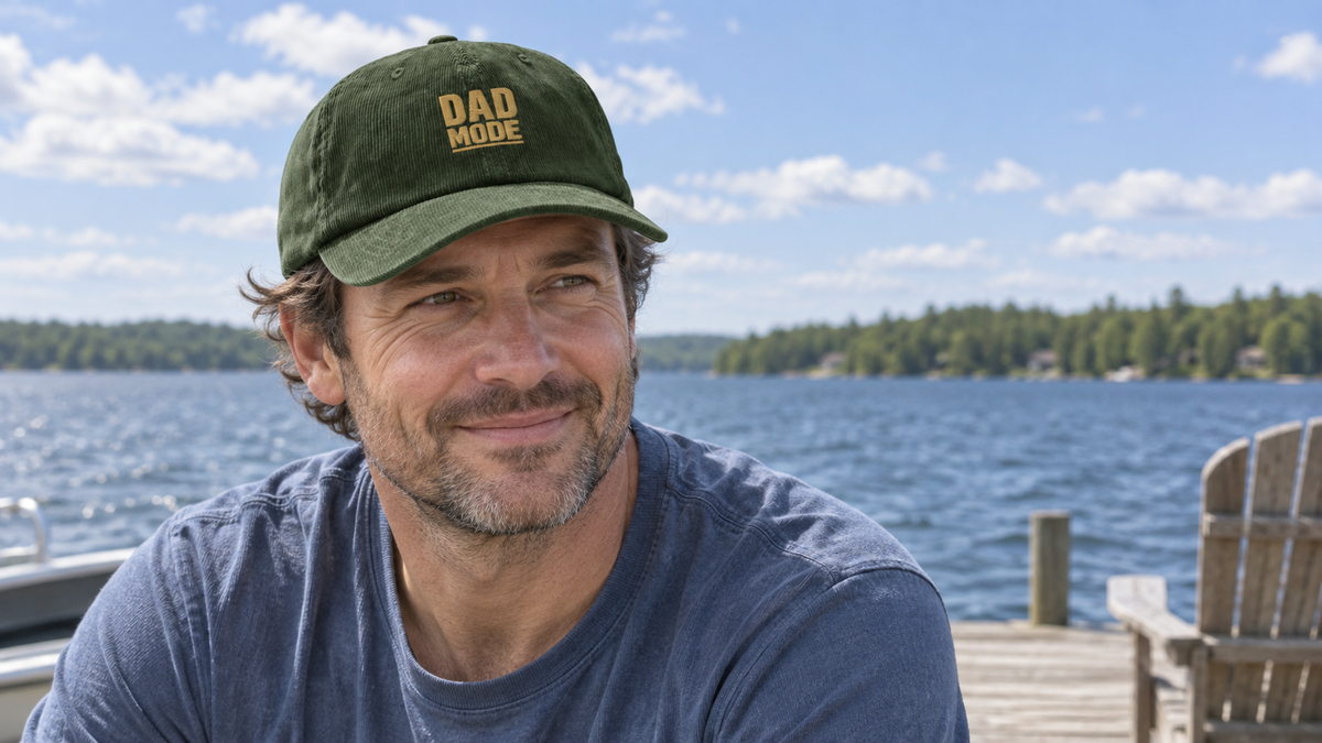 Dad Mode Embroidered Corduroy Hat in a No 925 lifestyle photograph