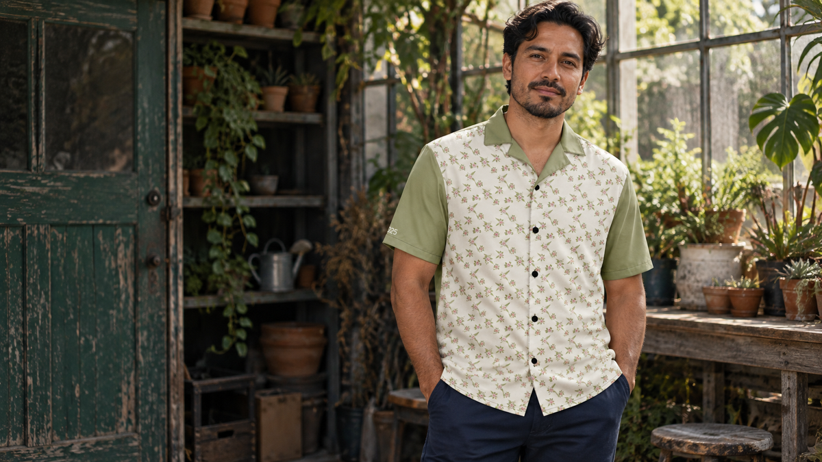 Floral Button-Up Shirt in a No 925 lifestyle photograph