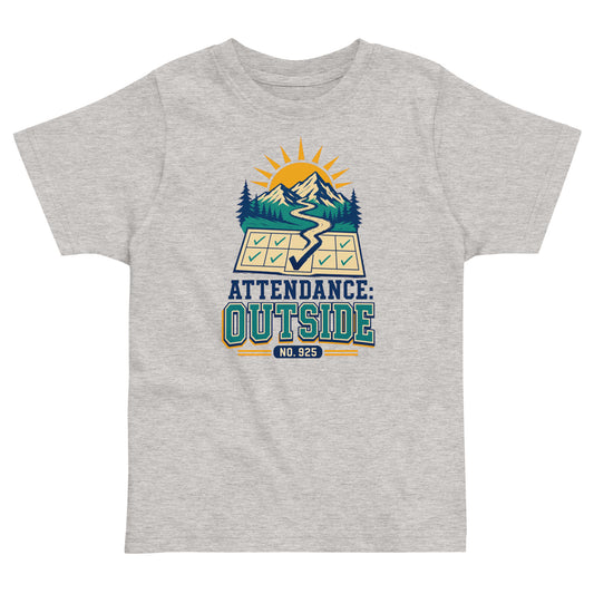 Attendance Outside Toddler jersey t-shirt in heather, front view