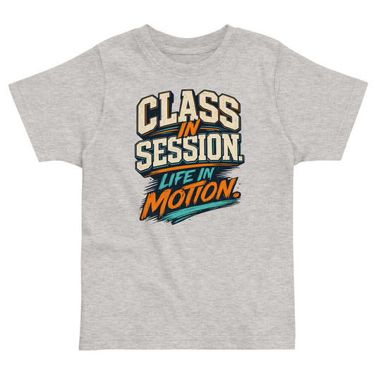 Class in Session Toddler jersey t-shirt in heather, front view