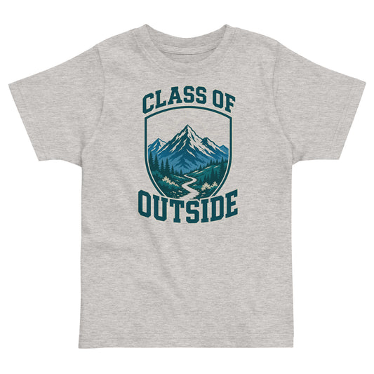 Class of Outside Toddler jersey t-shirt in heather, front view