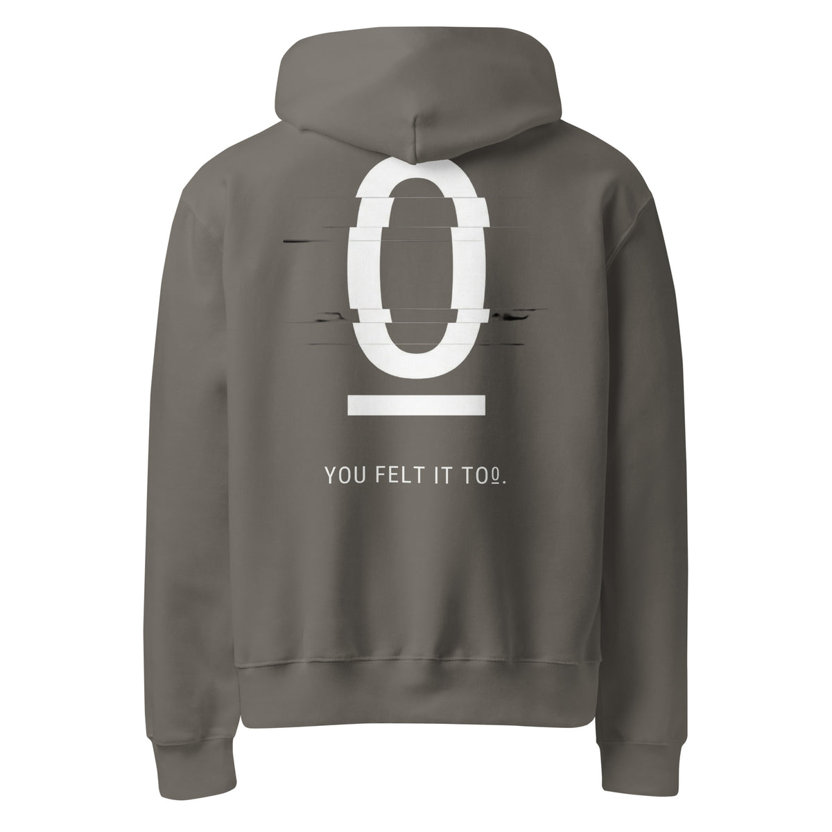 You Felt It Too Oversized Graphic Hoodie in asphalt, back view