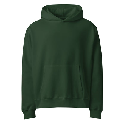 Own Your Hours Oversized Graphic Hoodie in forest, front view with no print