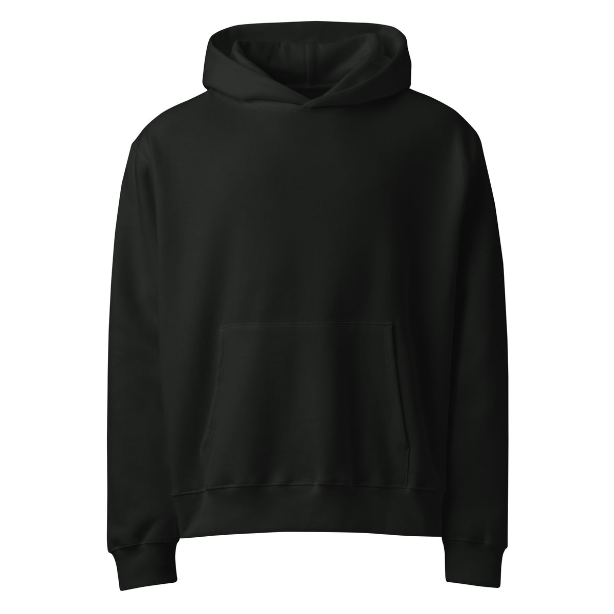 Open Route Atlas Oversized Graphic Hoodie in vintage black, front view with no print