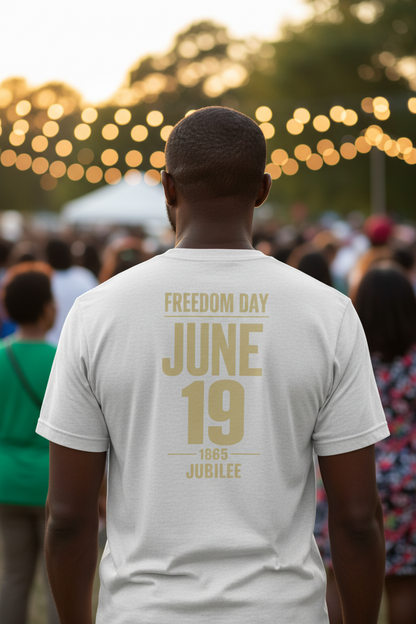 Juneteenth Freedom Day Gold Graphic Tee