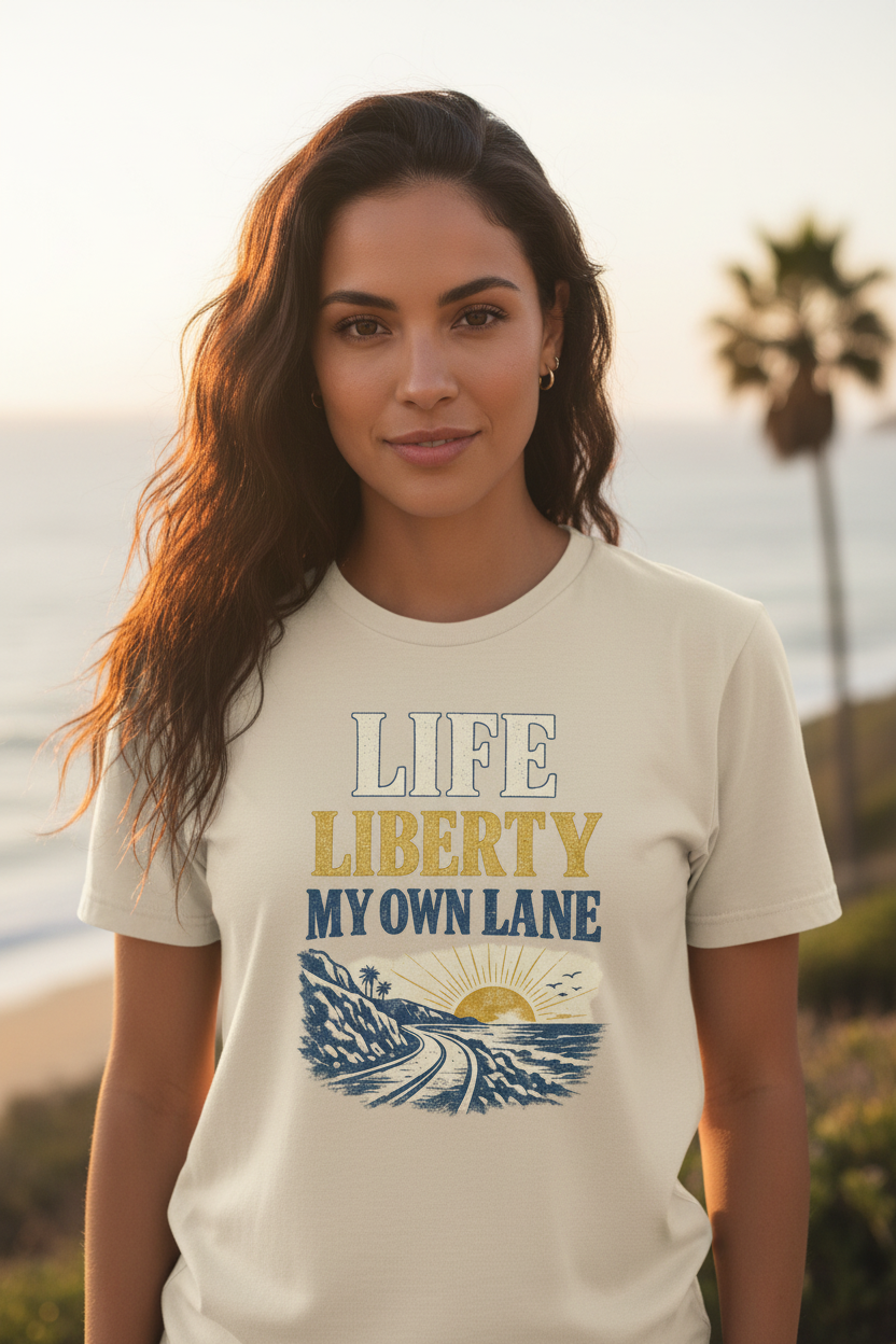 Life, Liberty, My Own Lane Unisex t-shirt