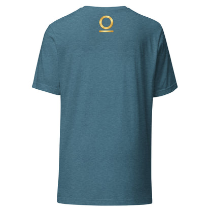 System Optional Unisex T-Shirt in Heather Deep Teal, back view