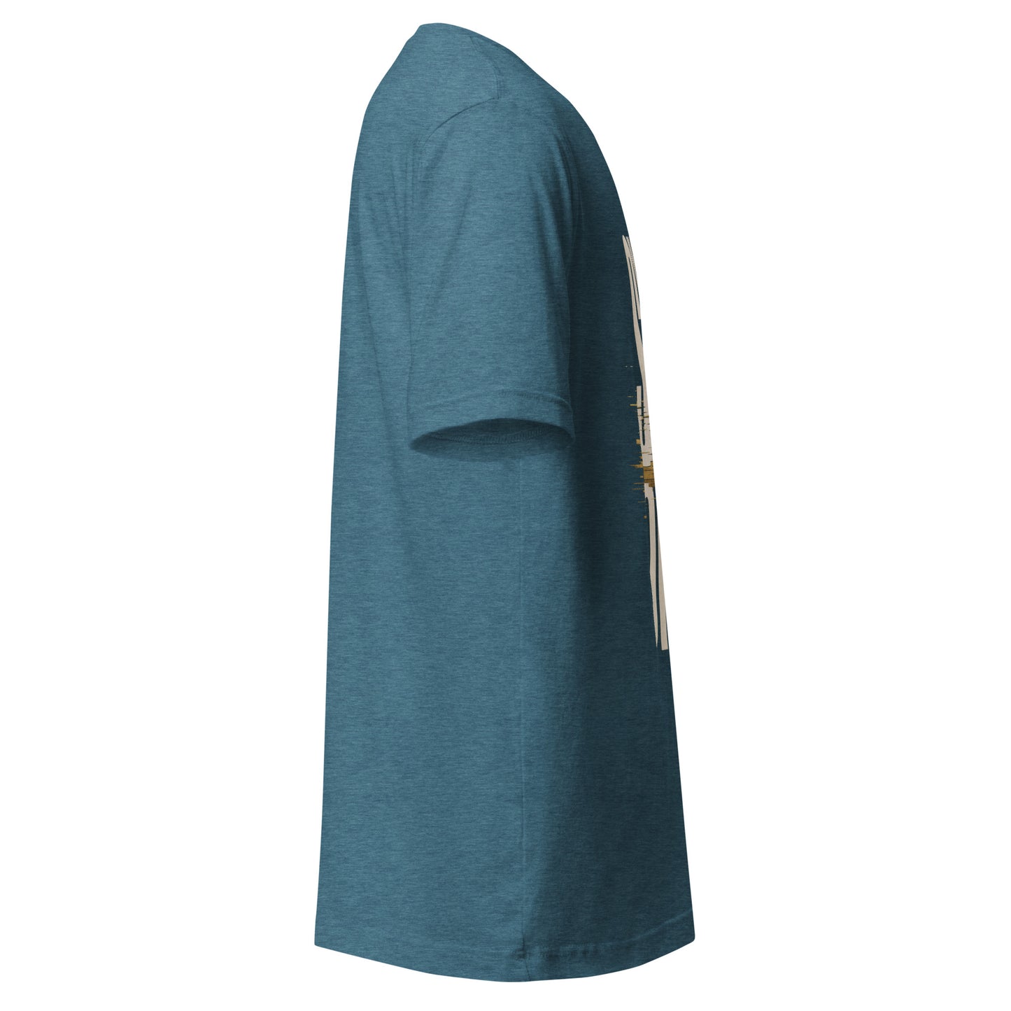System Optional Unisex T-Shirt in Heather Deep Teal, side view