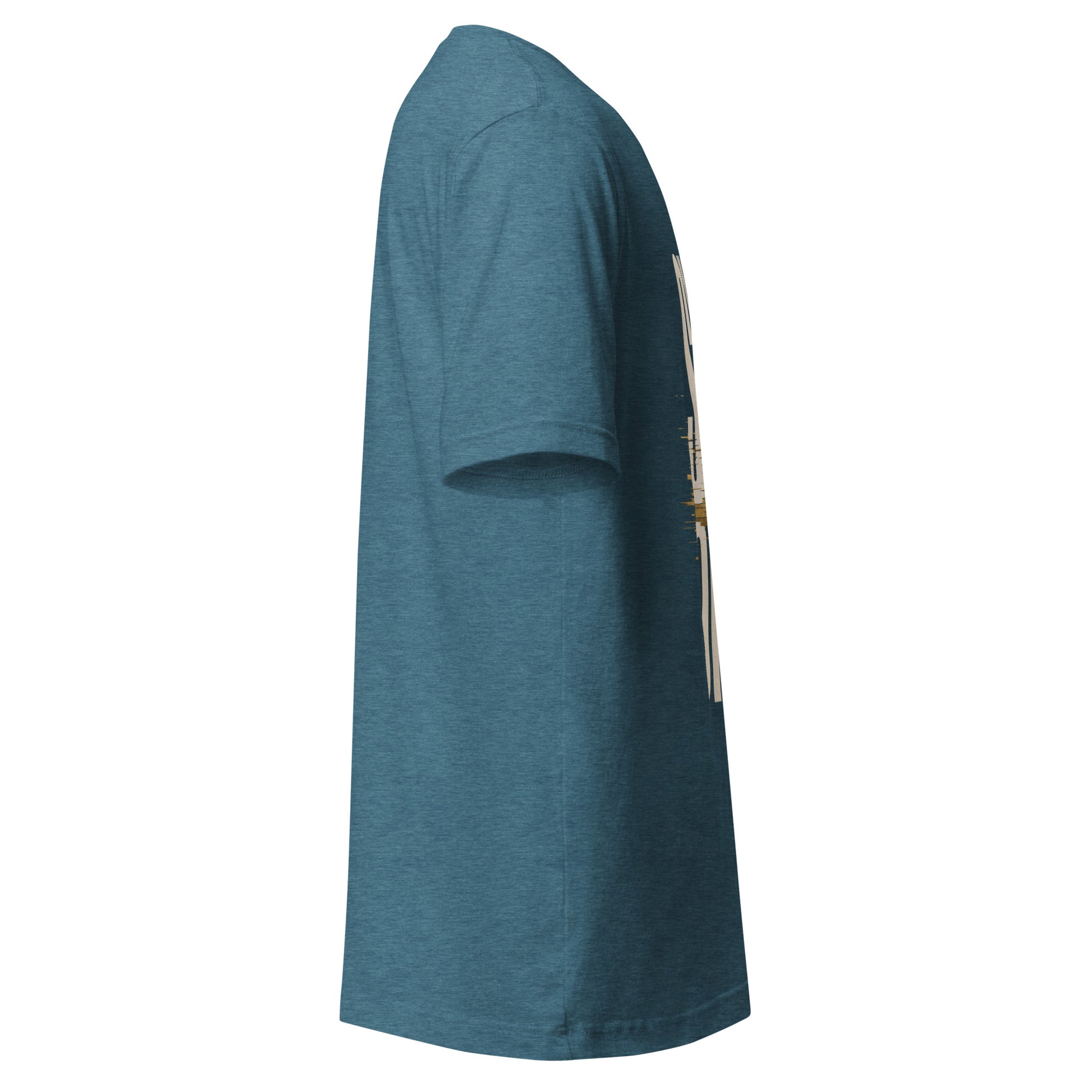 System Optional Unisex T-Shirt in Heather Deep Teal, side view