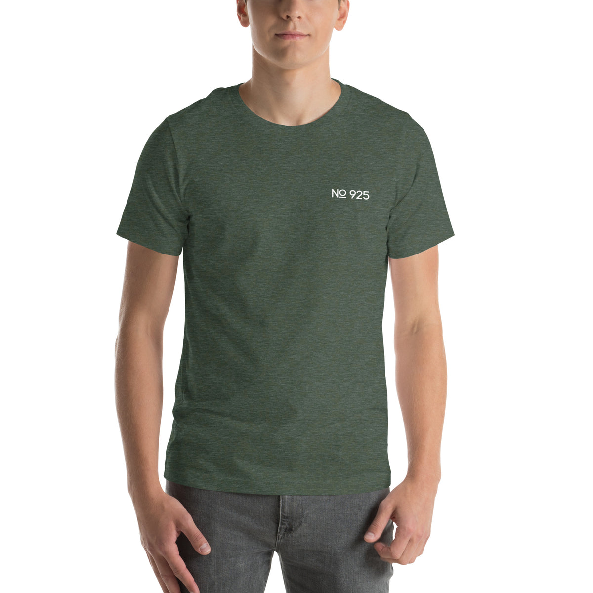 No 925 Logo T-Shirt in heather forest, front view
