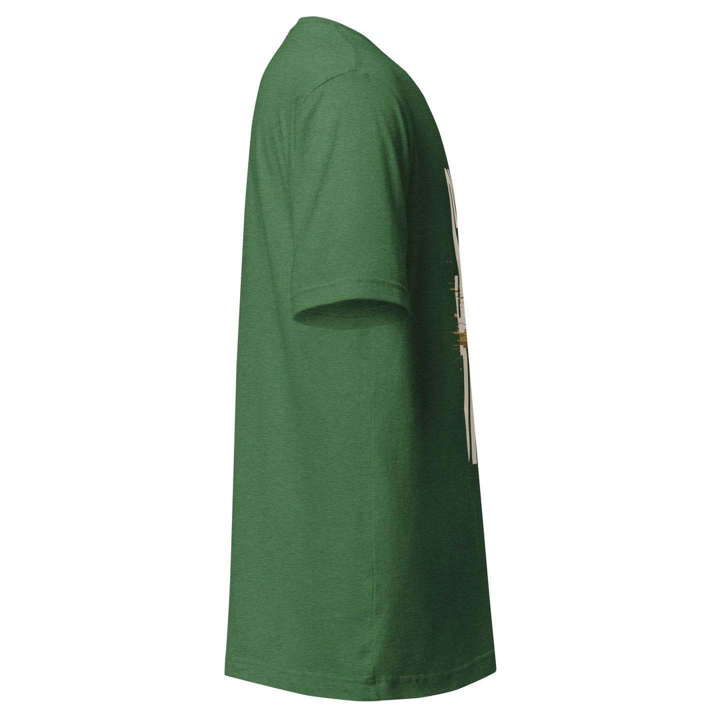 System Optional Unisex T-Shirt in Heather Grass Green, side view