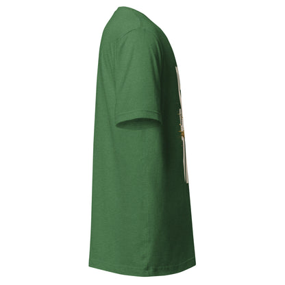 System Optional Unisex T-Shirt in Heather Grass Green, side view