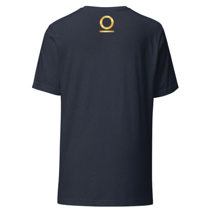 System Optional Unisex T-Shirt in Heather Navy, back view