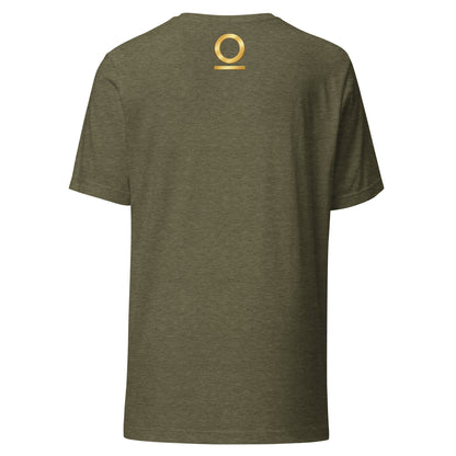 System Optional Unisex T-Shirt in Heather Olive, back view