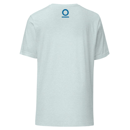 No 925 logo on the back of the Carry Your Own Torch tee in ice blue