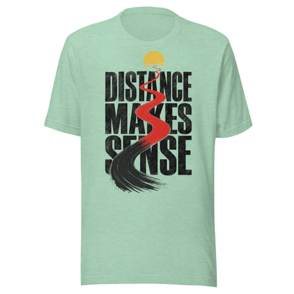 Distance Makes Sense Unisex T-Shirt in Heather Prism Mint