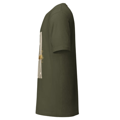 System Optional Unisex T-Shirt in Military Green, side view