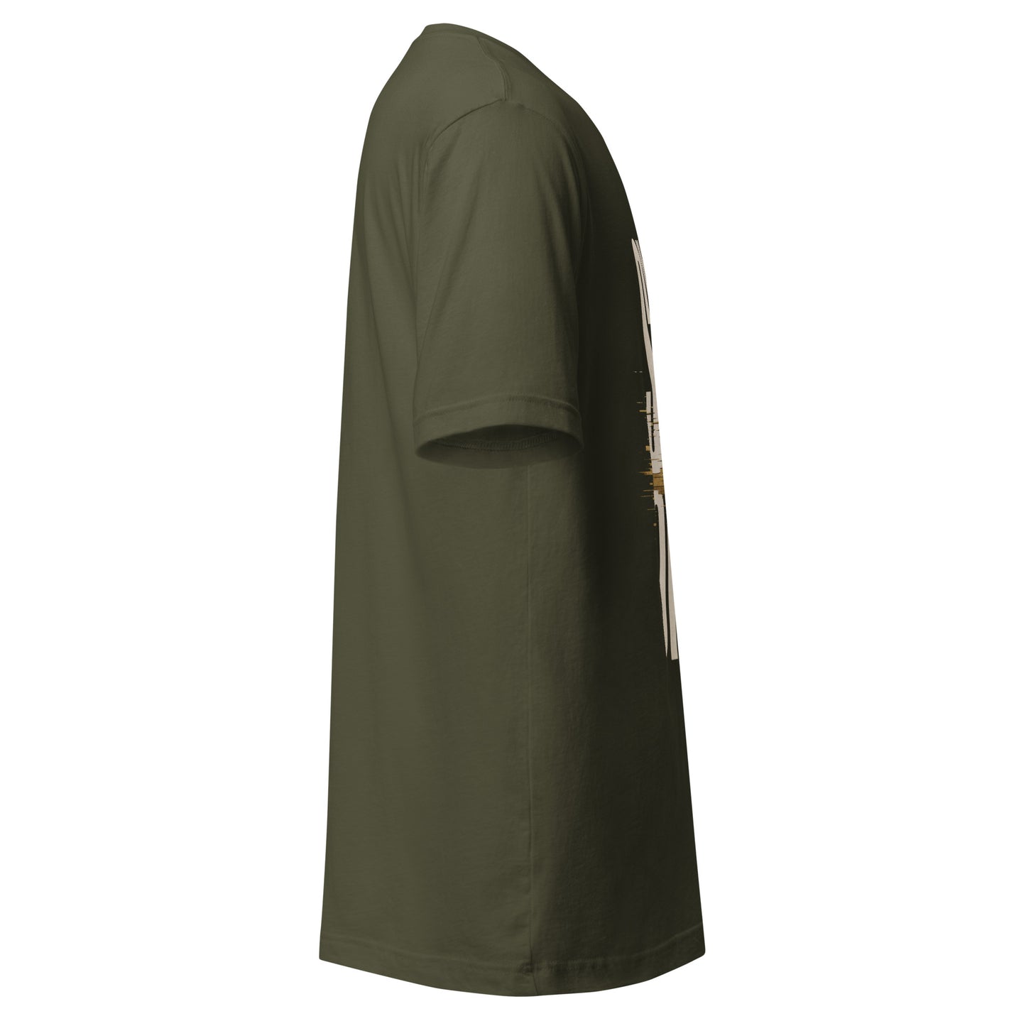 System Optional Unisex T-Shirt in Military Green, side view