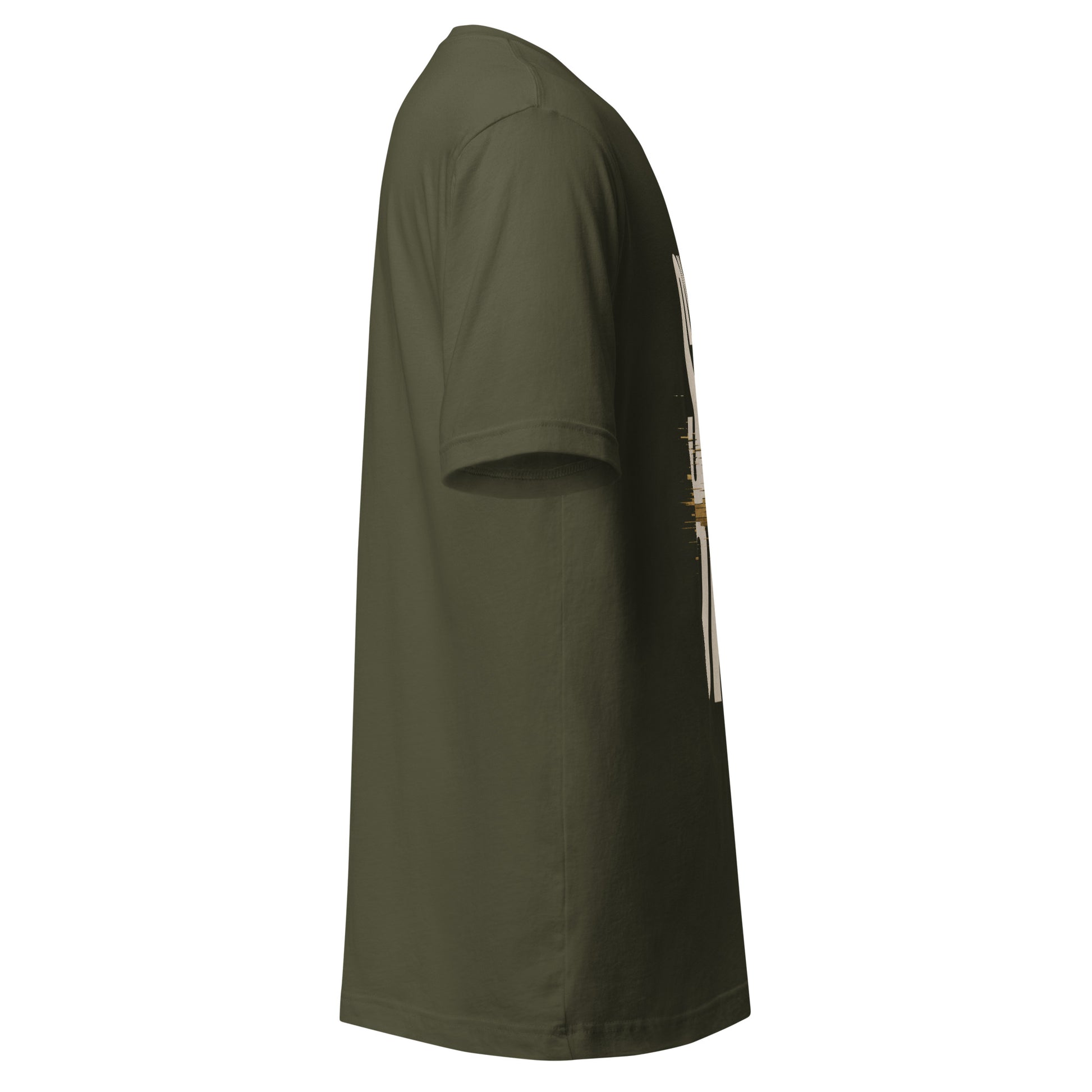 System Optional Unisex T-Shirt in Military Green, side view