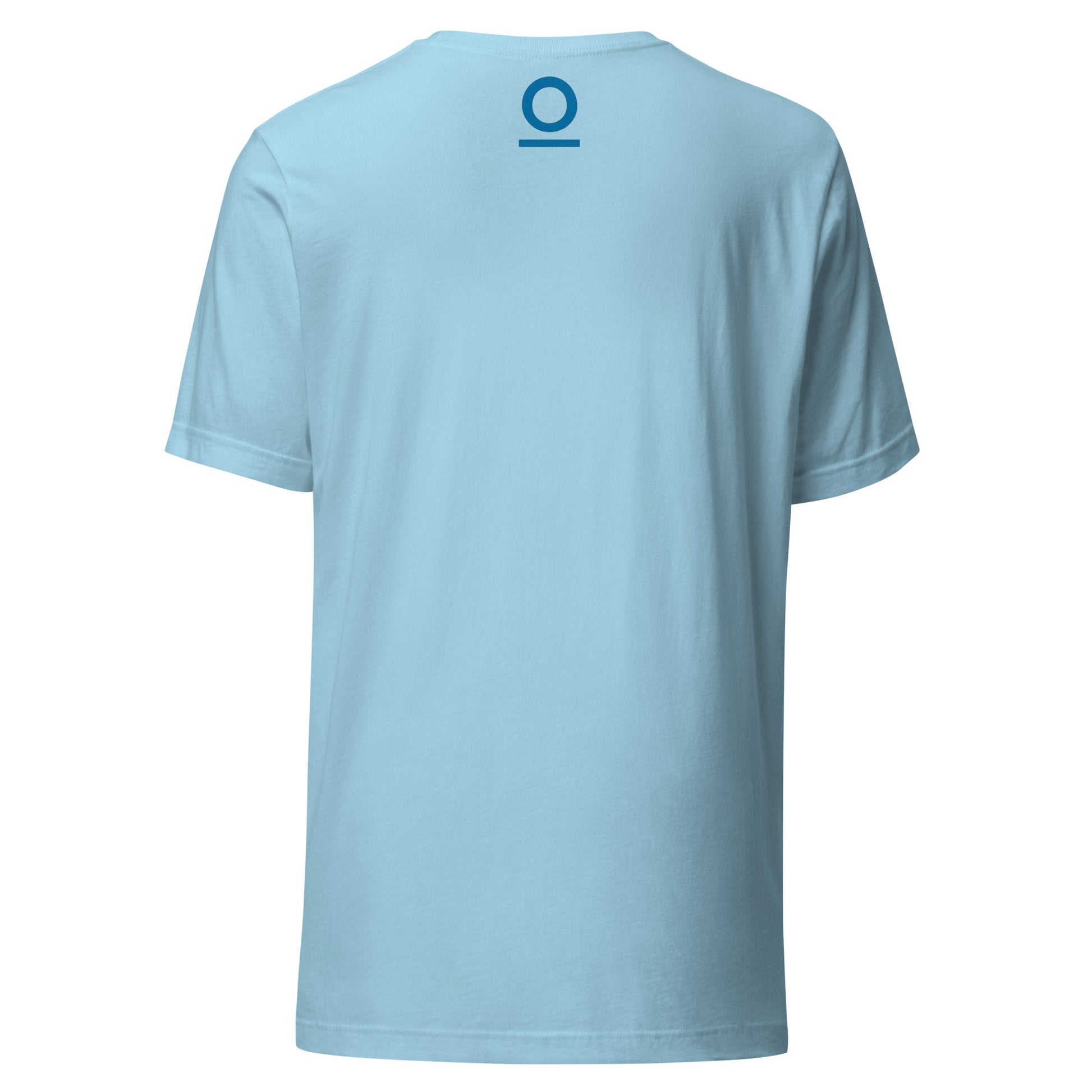 No 925 logo on the back of the Carry Your Own Torch tee in ocean