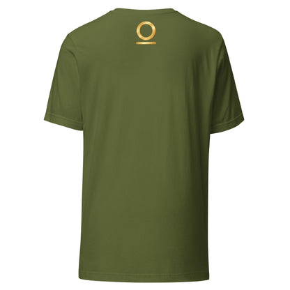 System Optional Unisex T-Shirt in Olive, back view