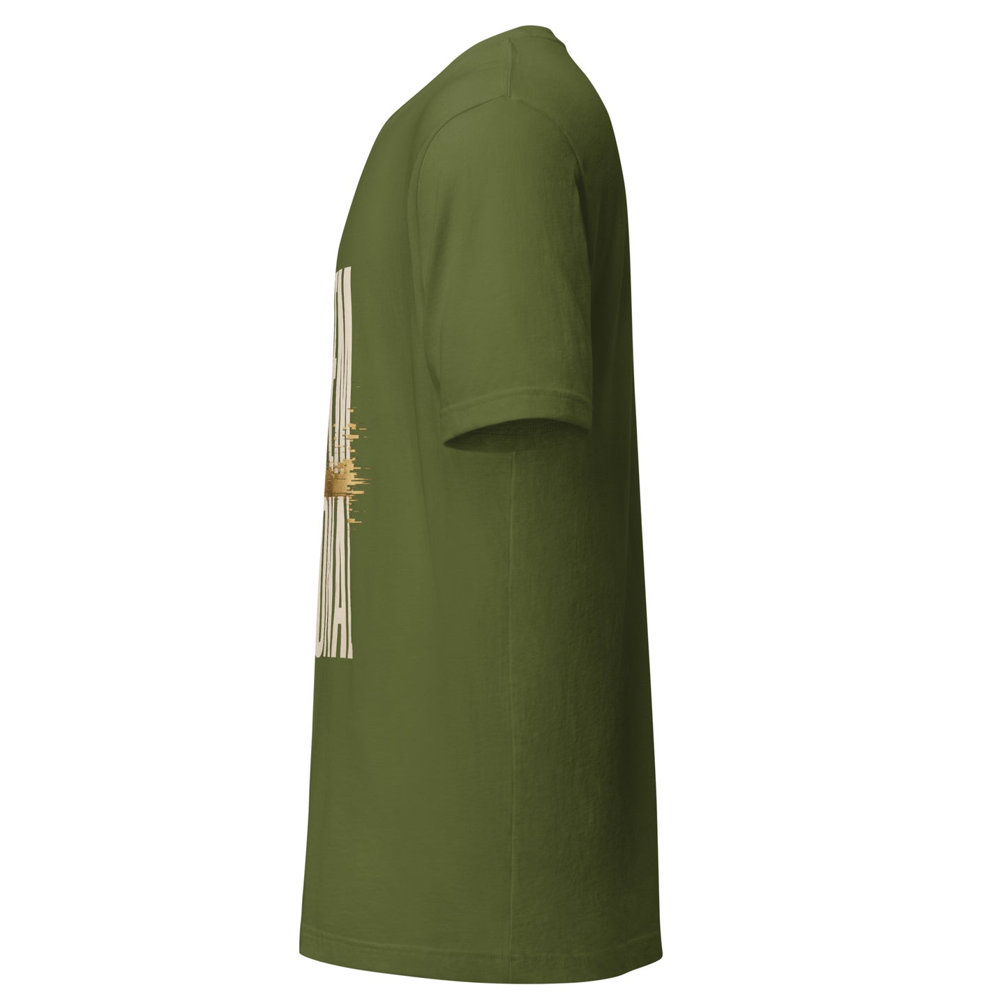 System Optional Unisex T-Shirt in Olive, side view