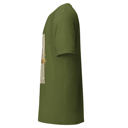 System Optional Unisex T-Shirt in Olive, side view
