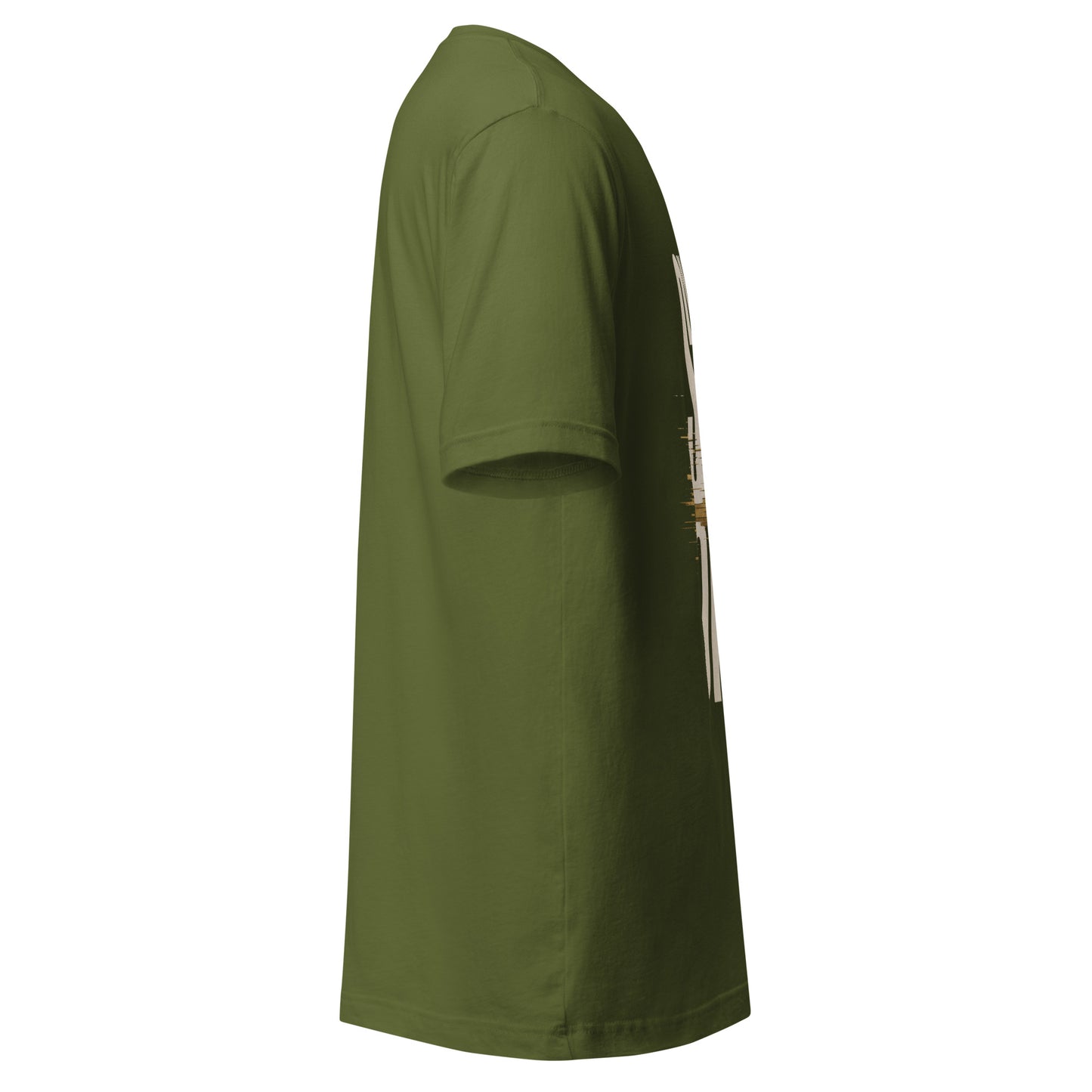 System Optional Unisex T-Shirt in Olive, side view