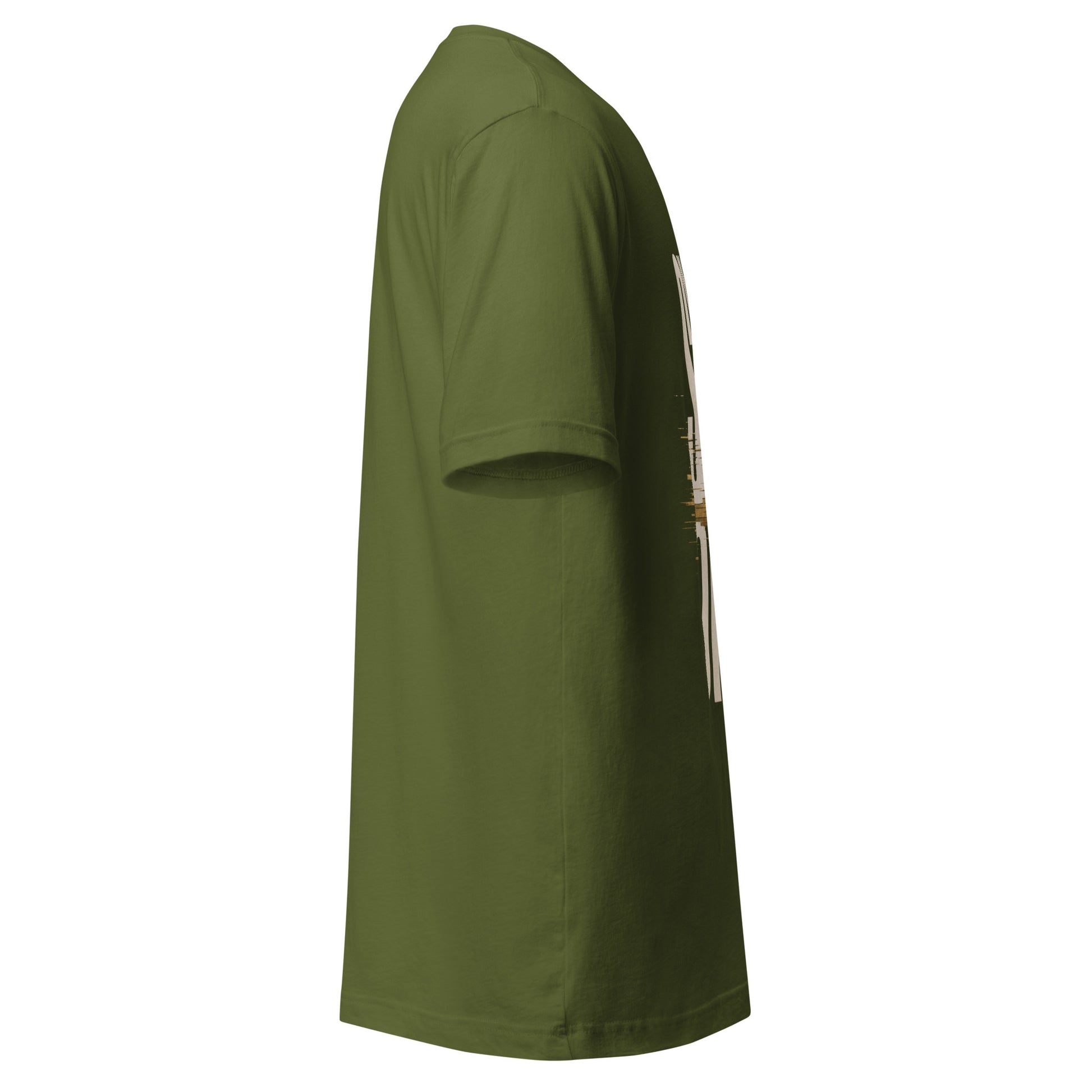 System Optional Unisex T-Shirt in Olive, side view