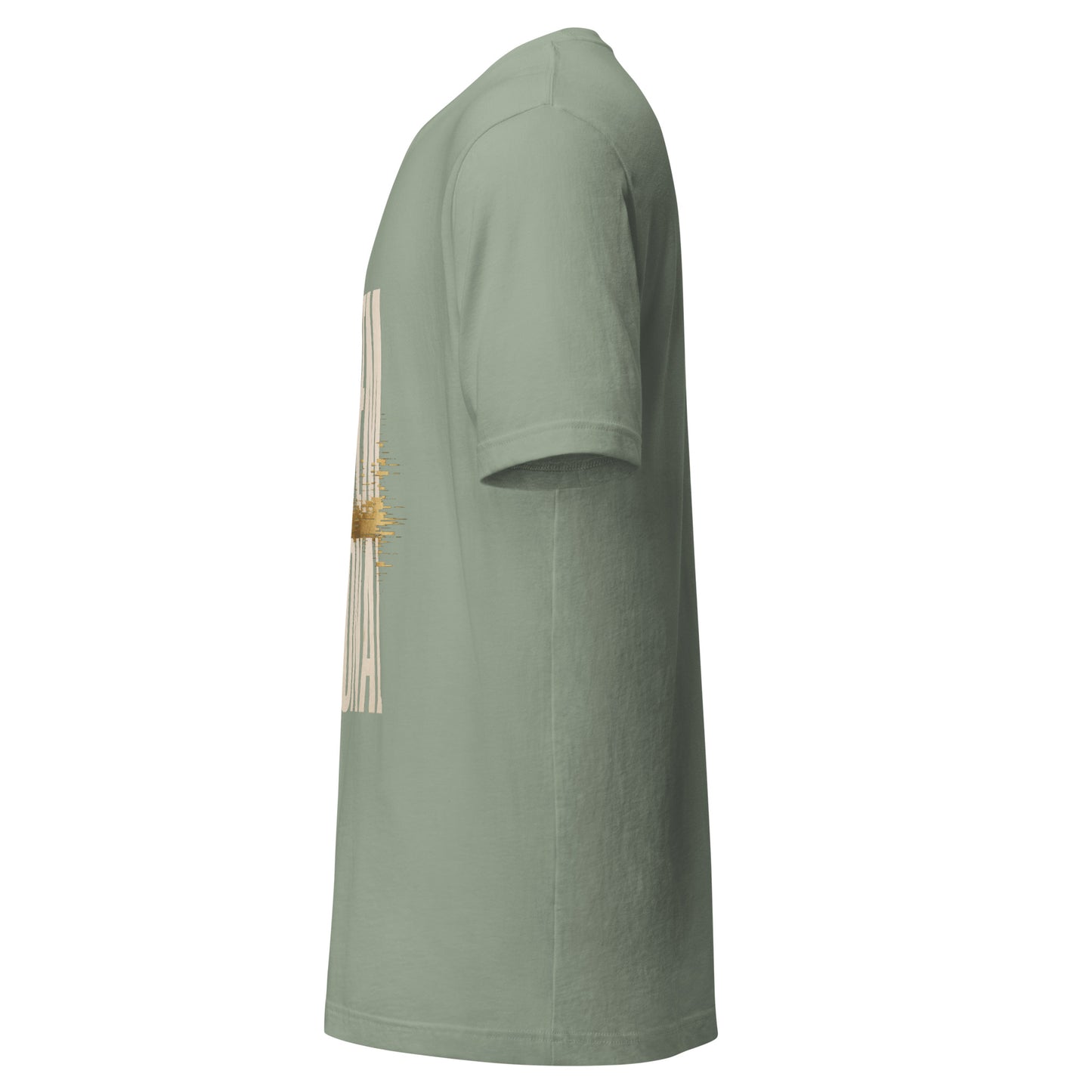 System Optional Unisex T-Shirt in Sage, side view