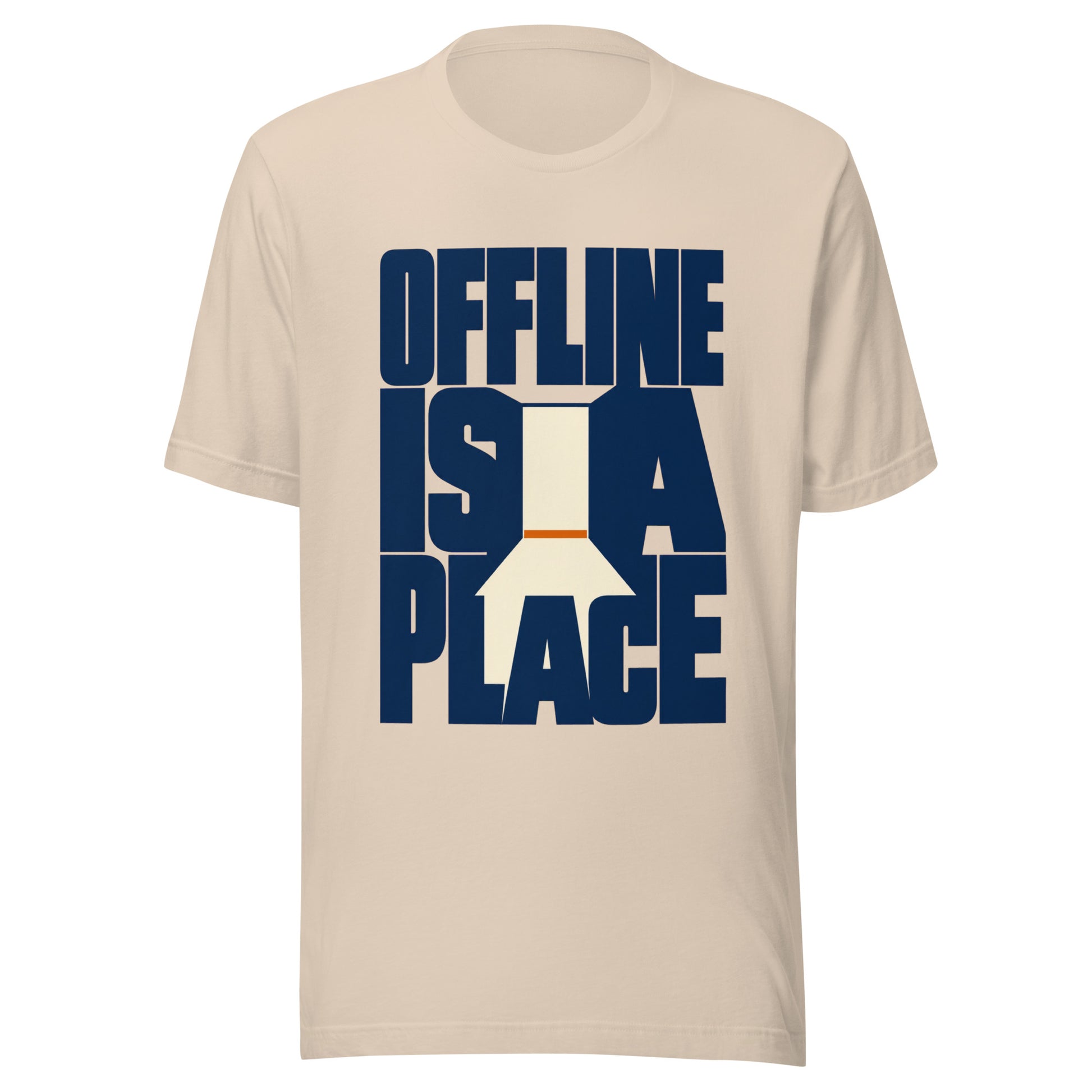 Offline is a Place Unisex T-Shirt in Soft Cream