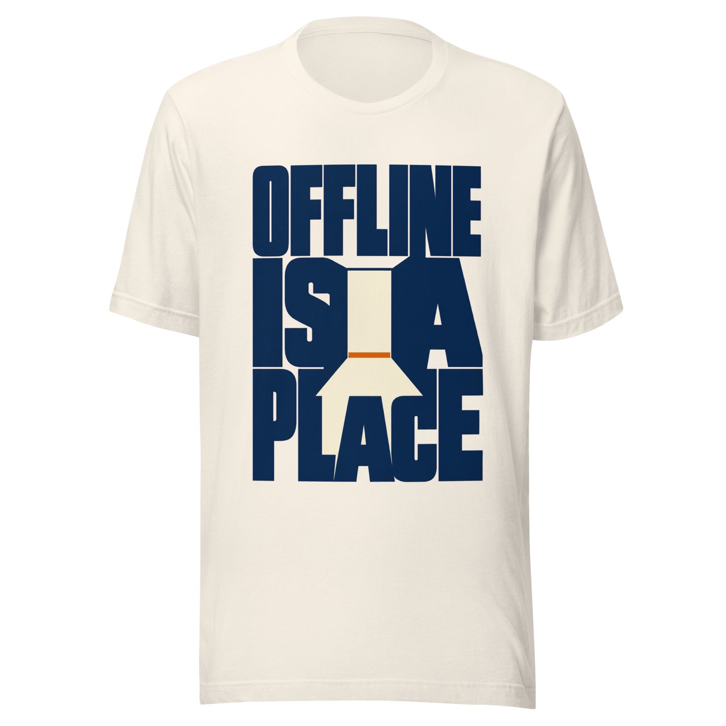 Offline is a Place Unisex T-Shirt in Vintage White