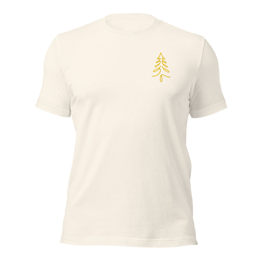 Gold Embroidered Lone Pine Tree Unisex t-shirt