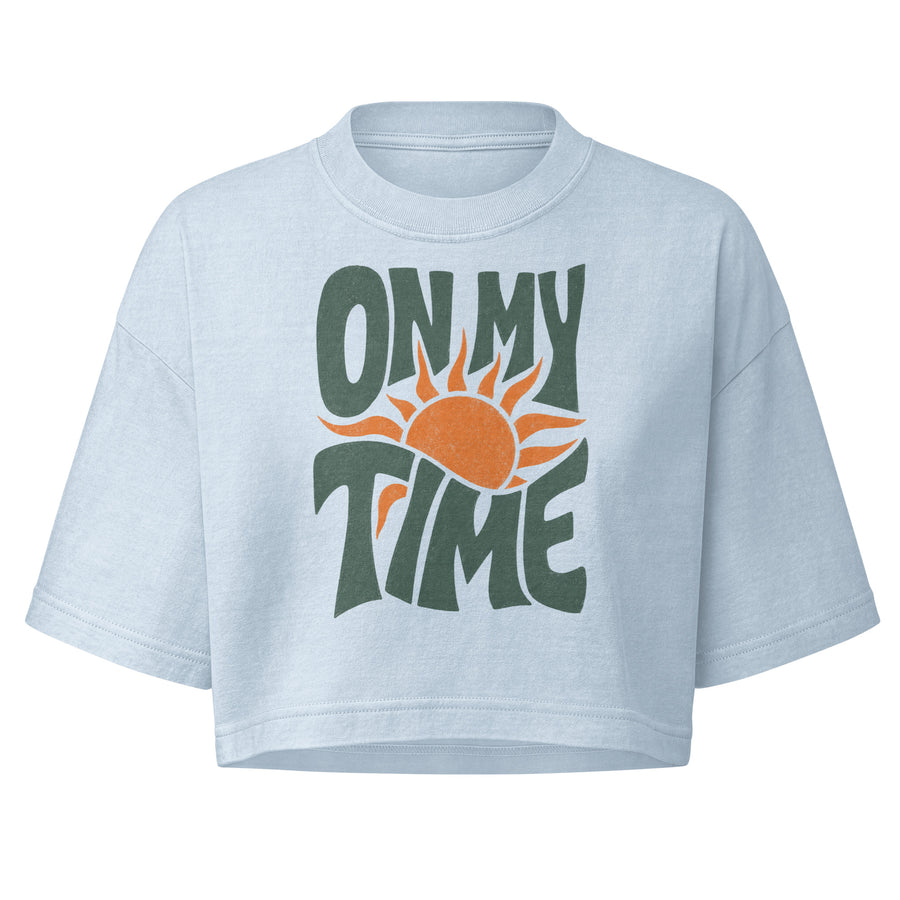 On My Time Garment Dye Cropped Tee