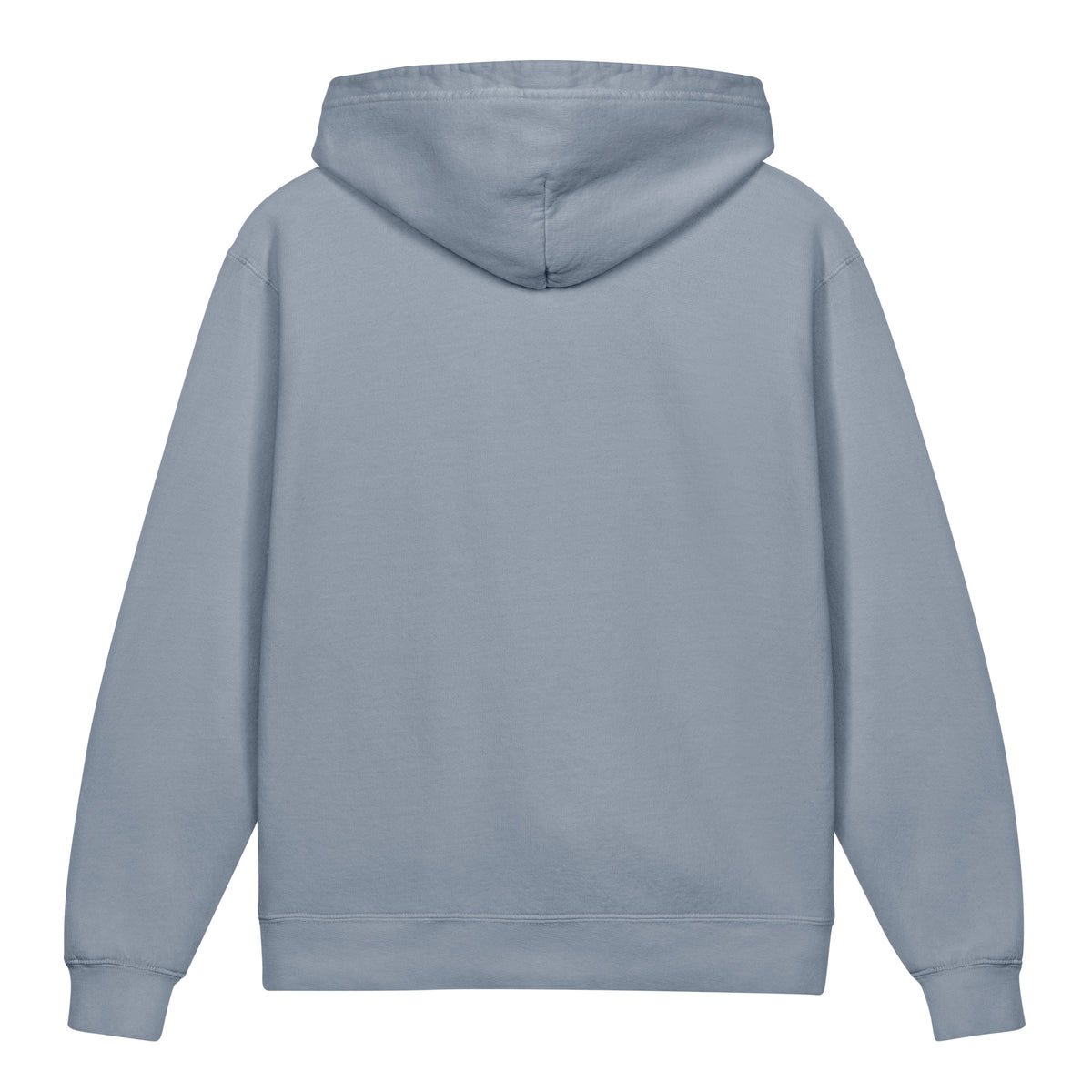 Create Mode Youth Lightweight Hooded Sweatshirt in blue jean, back view