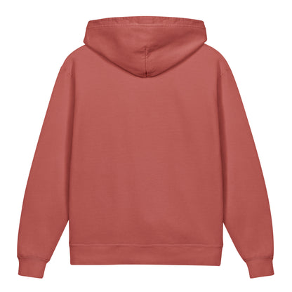Create Mode Youth Lightweight Hooded Sweatshirt in crimson, back view