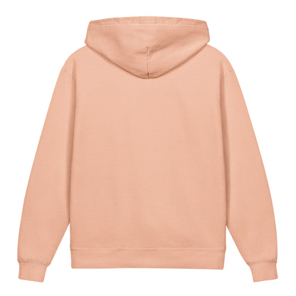 Create Mode Youth Lightweight Hooded Sweatshirt in peachy, back view