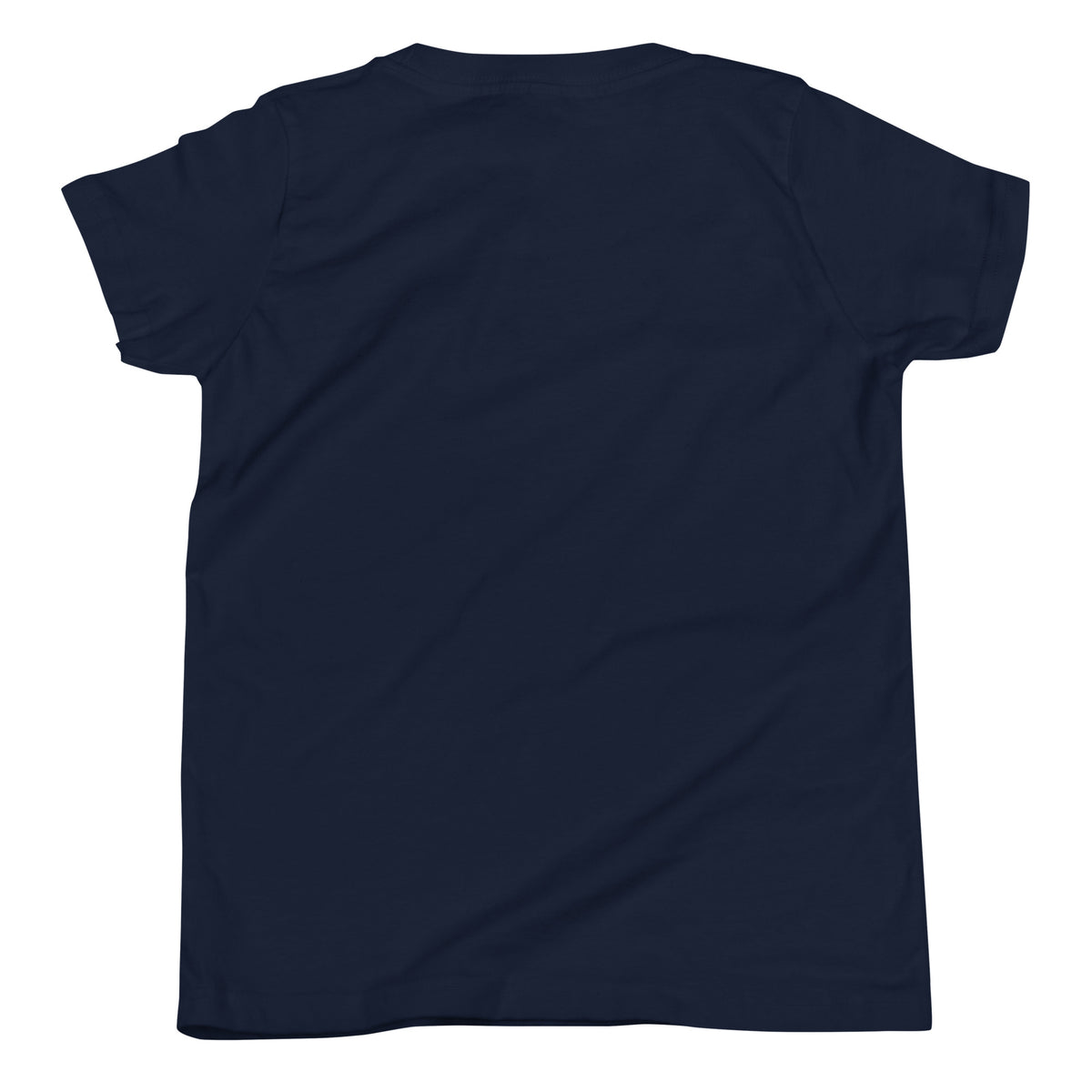Don't Look Back Youth Short Sleeve T-Shirt in navy, blank back view showing the garment colour and fit